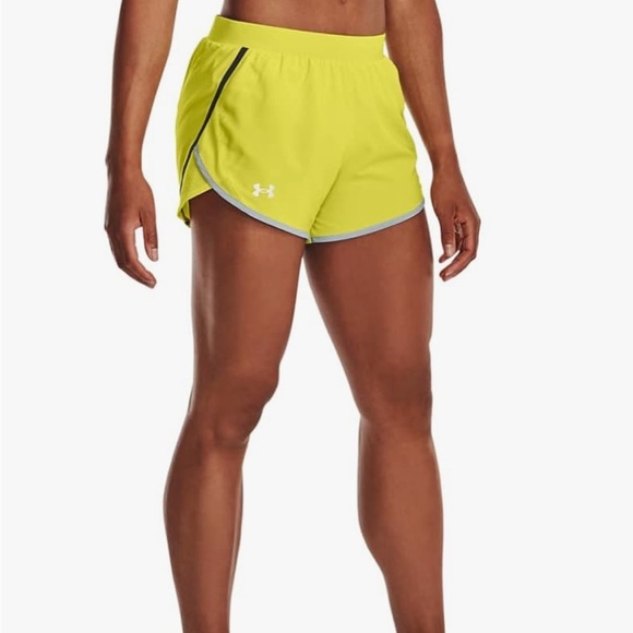 NWT Under Armour Women's Fly by 2.0 Running Shorts Size Large Yellow - Picture 1 of 5